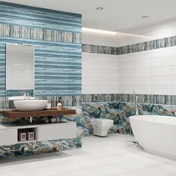 Элегантная ванная комната цвета морской волны